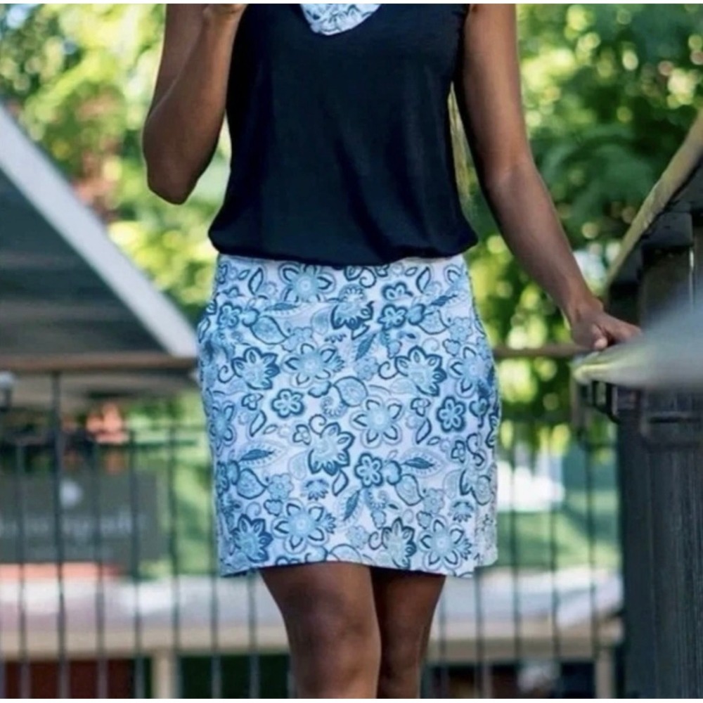 RipSkirt Hawaii Sz Large Length 2 Wrap Skirt Sea Glass Floral‎ Pockets Tulip Hem